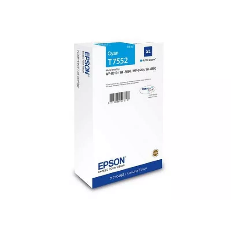 Epson C13T75524N oriģinālā tintes kasetne (Cyan, XL augstas ražības) WF-8XXX sērijai