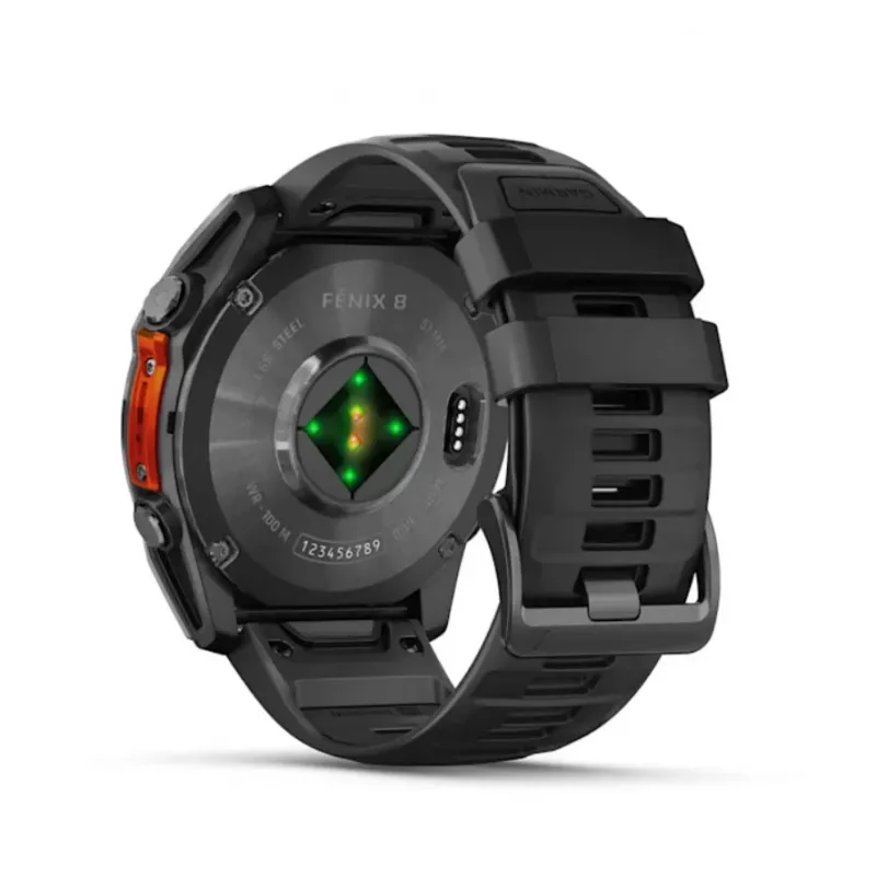 Viedpulkstenis GARMIN Fenix 8 — 51 mm titāna korpuss, AMOLED 1,4 collu, GPS, 32 GB, 10 ATM, silikona siksniņa