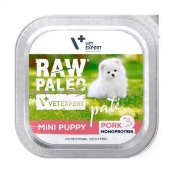 VETEXPERT RAW PALEO Pâte Mini Puppy Pork 150 g — mitra barība kucēniem