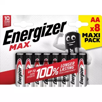 Energizer Alkaline Max AA LR6 baterijas, 8 gab., eko iepakojums