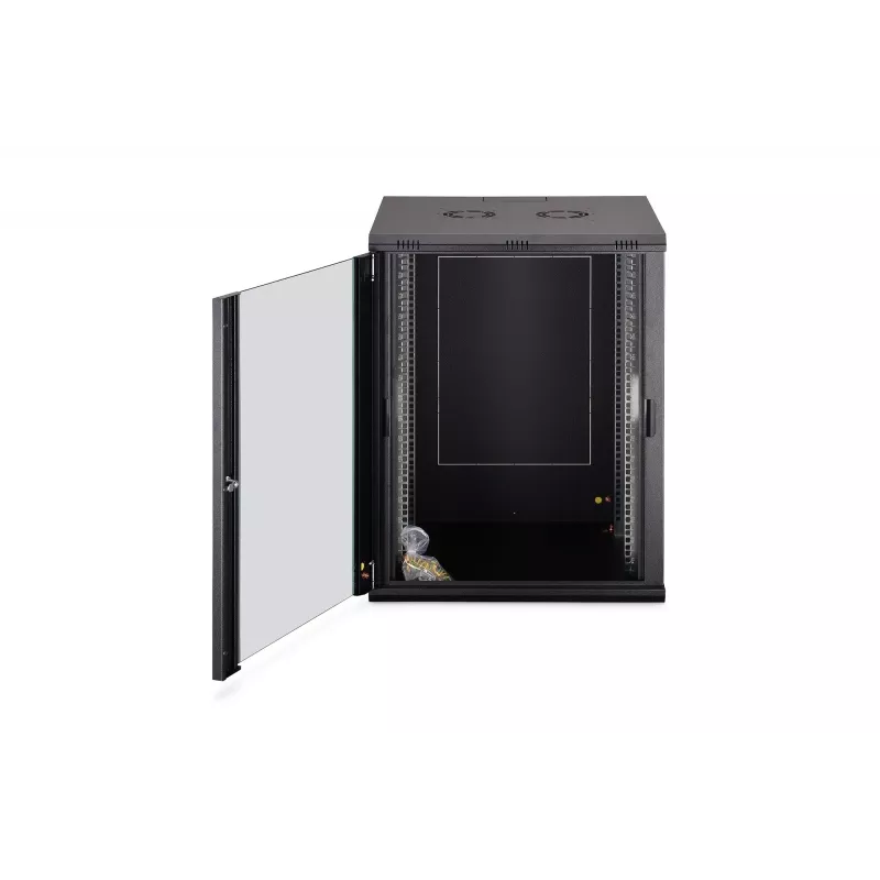 Sienas montāžas skapis 19 inch DN-37115, 16U, melns