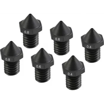 Rūdītas sprauslas Flashforge C3P komplekts 0.4 mm / 0.6 mm / 0.8 mm