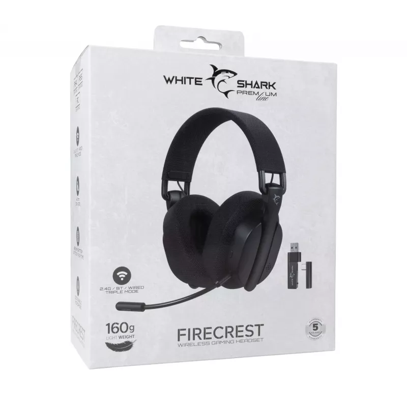 White Shark WGH-2444 Firecrest Black bezvadu austiņas