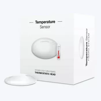 Temperatūras sensors Fibaro FGBRS-001 brīvi stāvošs bezvadu — iekštelpām, 2400 MHz, CR2032, precizitāte ±0,5°C