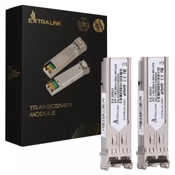 Extralink SFP modulis SFP 1.25G 2 komplektā, 1.25Gbps, LC/UPC, 850nm, 550m, Multi Mode, DOM, Paredzēts HP/Aruba