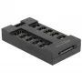 Delock RGB LED gaismas centrmezgls - 10 porti - Melns (64128)