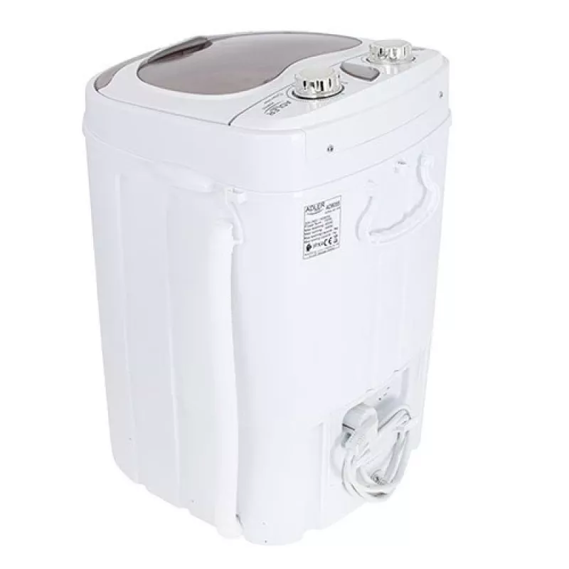 Veļas mazgājamā mašīna ar augšējo ielādi Adler AD 8055, portatīva, 3 kg ietilpība, krēmkrāsa, rotācijas vadība, 150 W