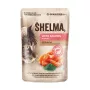 Slapjā barība kaķiem SHELMA ar lasi mērcē, pieaugušiem kaķiem, 85 g, 10% olbaltumvielu, 81% mitruma