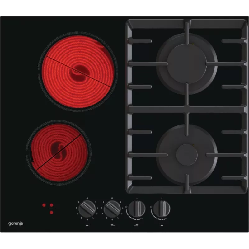 Gorenje GCE691BSC Melna Iebūvējama 60 cm Kombinētā Plīts 4 Zonas
