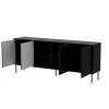 Kumode Cama 4D CORTINA — 2000×400×810 mm, melna, skaidu plātne