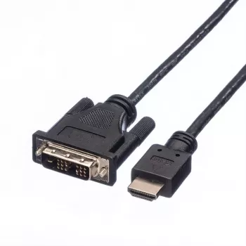 ROLINE Adaptera kabelis HDMI uz DVI-D (Single Link) - 1,5m - Melns (11.04.5516)