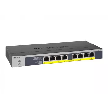 NETGEAR GS108PP Nenodrošināts Gigabitu Ethernet (10/100/1000) Strāvas padeve pa Ethernet (PoE) Melns