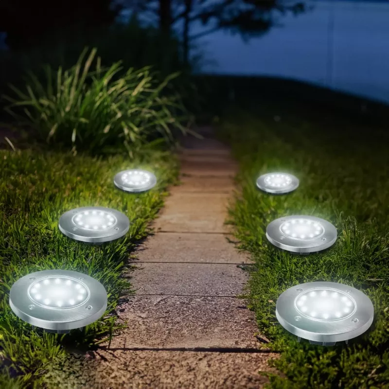 Maclean MCE318 LED saules celiņa lampa ar zemes smaili 12 LED SMD neitrāli balta 4000K 0,7 W IP44