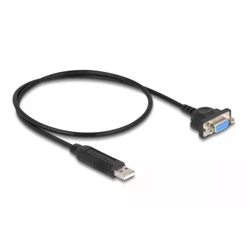 DeLOCK USB 2.0 uz RS-232 adapteris 50 cm FTDI Melns