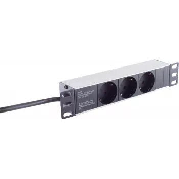 Strāvas sadalītājs ShiverPeaks BASIC-S 10 collu 3 kontaktligzdas 1U Melns