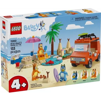 LEGO Bluey Blue Car Family Trip 11202 — rotaļu komplekts lomu spēlēm