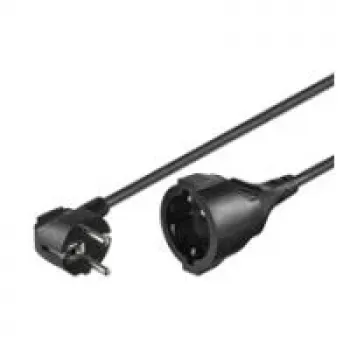 Wentronic goobay pagarinātājvads - CEE 7/7 (tēviņš) leņķveida uz CEE 7/4 (mātīte) - 250 V - 10 A - 5,0 m - Melns (93094)