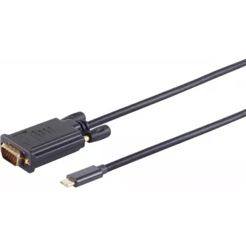 VGA kabelis ShiverPeaks BS10-59025 1 m USB C VGA (D-Sub) Melns