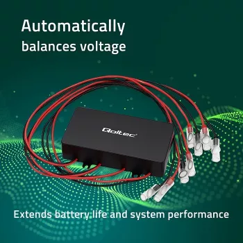 Sprieguma balansētājs QOLTEC 51098 48V sistēmām — 4×12V akumulatoru izlīdzinātājs