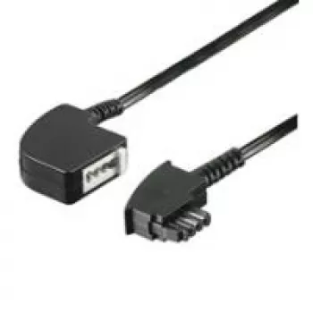 Wentronic Goobay TAE-F pagarinātājs 4-pin, Melns, 10 m - TAE-F spraudnis uz TAE-F ligzdu (50275)