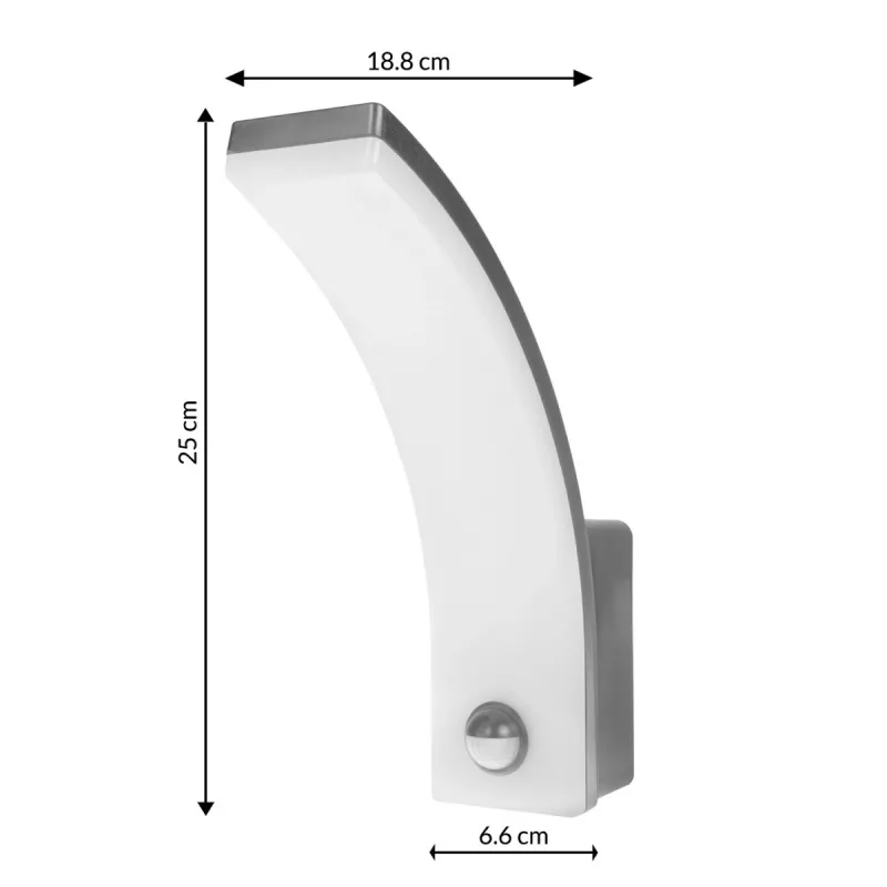 LED sienas lampa MACLEAN MCE512 GR ar kustības sensoru