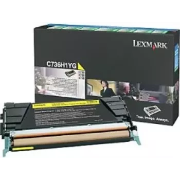 Toner kasetne Lexmark C736H1YG dzeltena, lāzera, 10 000 lapu, 1 gab.