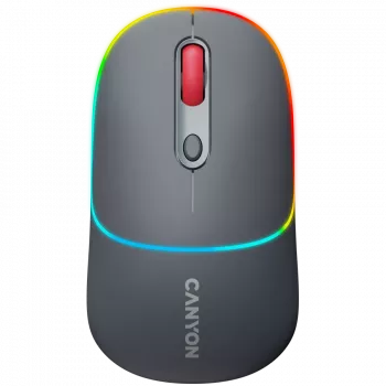 Canyon MW-22 2in1 RGB bezvadu pele - Pelēka - Bluetooth/RF - 1600 dpi - uzlādējama