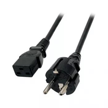 EFB-Elektronik barošanas vads ar iezemētu kontaktdakšu 180° - C19 180°, melns, 1,8 m, 3 x 1,50 mm²
