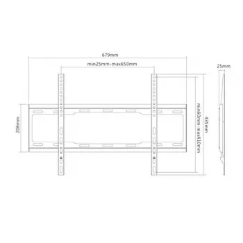 TV sienas stiprinājums Sunne 37-70-EF 37 inch–70 inch, max 40 kg, VESA 200x200–600x400, melns