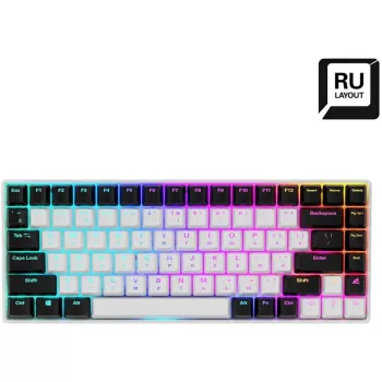 Sharkoon SKILLER SGK50 S3 Tastatūra Gaming USB QWERTY Krievu Balta (4044951039678)