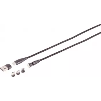 Magnētiskais USB-C kabelis ShiverPeaks 14-19020 6-in-1 PD 60W, noņemams magnētiskais savienotājs, 6 adapteri