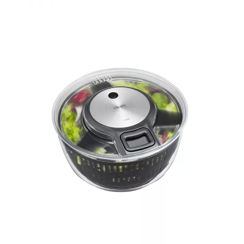 Salātu žāvētājs GEFU Speedwing 28150 — 5 L caurspīdīga bļoda, pogas vadība, plastmasas korpuss
