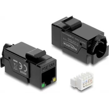 Delock 86609 Keystone modulis RJ45 ligzda Cat.6A UTP ar PoE LED