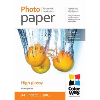 Foto papīrs Gloss ColorWay PG200100A4 A4 Balts