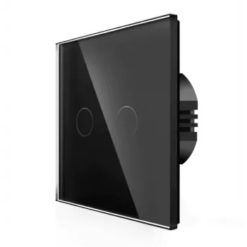 Pieskārienu slēdzis Spring One Way Glass Black, 1-polu, melns stikls