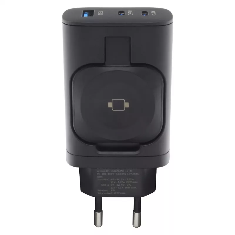RealPower 450476 mobilās ierīces lādētājs Power bank, Viedpulkstenis, Planšete Melns AC Bezvadu uzlāde Ātrā uzlāde Iekštelpām