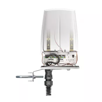 Omnivirziena tīkla antena QuWireless QuSpot AX12S PoE/LAN, daudzjoslu 0.694–6 GHz, max pastiprinājums 3 dBi, balta