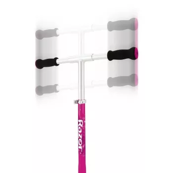 Scooteris Razor A5 Lux — salokāms alumīnija, 20 cm poliuretāna riteņi, regulējams stūres statnis, max slodze 100 kg, rozā