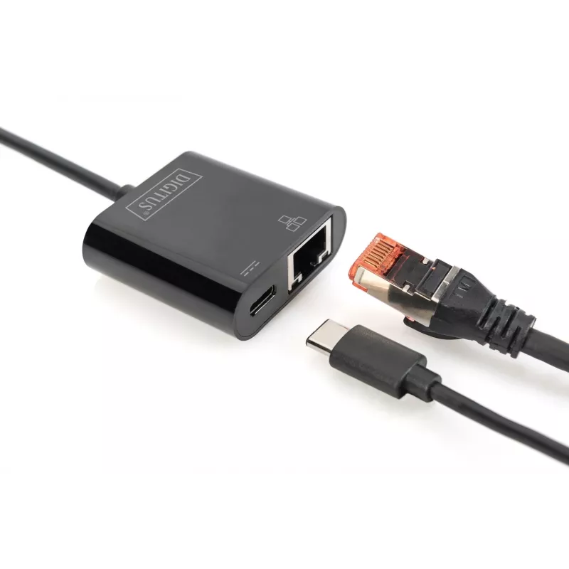Digitus DN-3027 USB Type-C Gigabit Ethernet adapteris ar Power Delivery