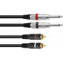 Audio adaptera kabelis Omnitronic 2x 3,5 mm ligzda uz 2x RCA, 3 m, melns