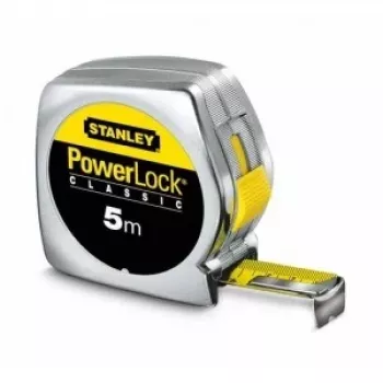 STANLEY Powerlock tērauda mērlente 5 m x 25 mm, hromēta, izpārdošana 12