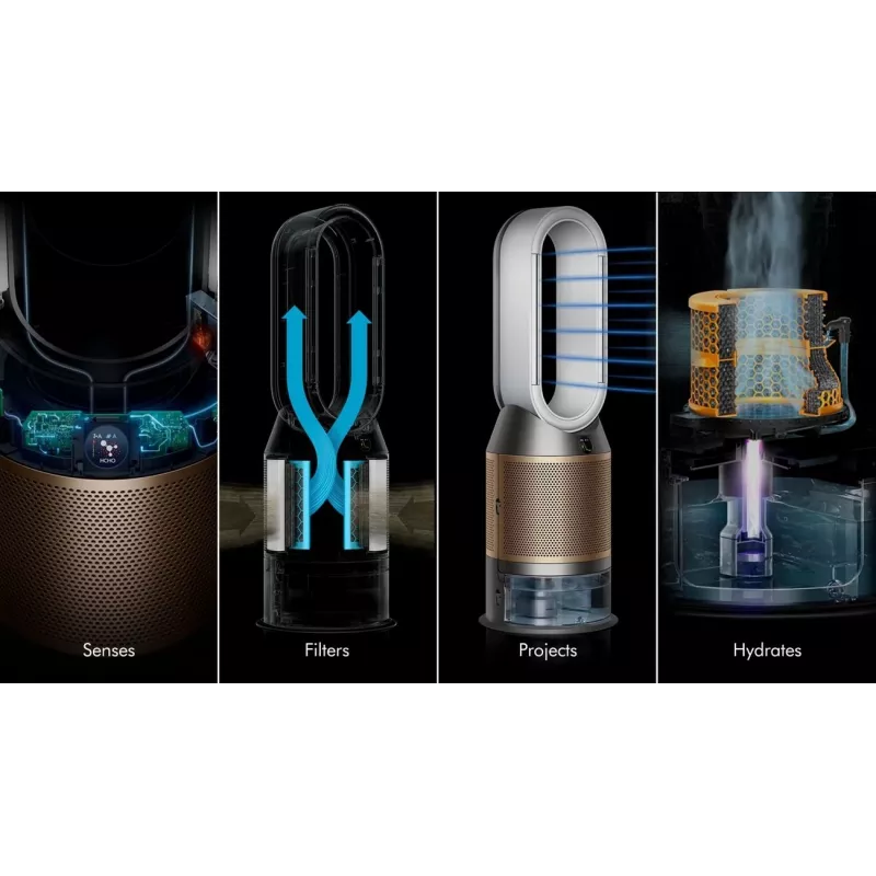 Gaisa attīrītājs Dyson Purifier Humidify + Cool De-Nox 62.4 dB 45 W Gold White
