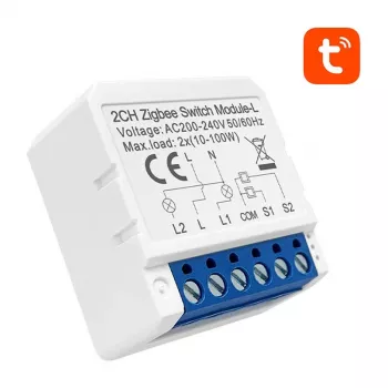 Avatto LZWSM16-W2 viedslēdža modulis ZigBee — bez nulles vada, 2 kanāli