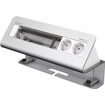 Kindermann CablePort desk² 6-kārtīgs - Kontaktligzdas korpuss - virsmas montāžai - Barošanas avots X 2 - anodēts alumīnijs (7430000062)