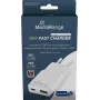 Lādētājs MediaRange MRMA125 30W 2-Portu (1x USB-A, 1x USB-C, GaN) balts