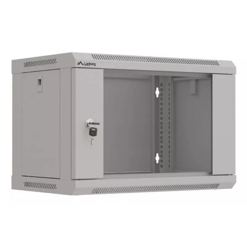Montāžas skapis LANBERG WF03-5306-10S 19 collu 6U pelēks ar stikla durvīm