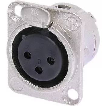 Neutrik NTR-NC3FDL1 NC3F-DL-1 - XLR ligzda, melna/sudraba, -30 līdz 80 °C, IP40