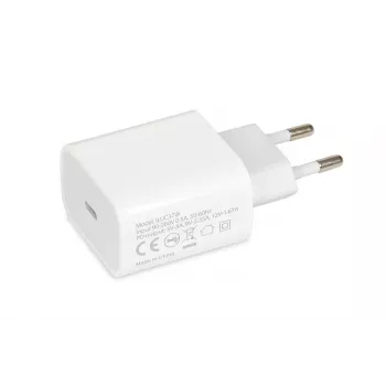 Iekštelpu USB-C ātrais lādētājs IBOX C-37, 20W, USB-C PD 3.0, 3 A izeja, Balts