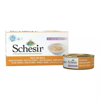 SCHESIR Vistas filejas ar ķirbi buljonā - slapjš kaķu barība - 6x50g