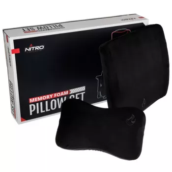 Atmiņas putu spilvenu komplekts nitro concepts NC-PST-MF-001 — melns, ergonomiski atbalsta spilveni (komplekts)